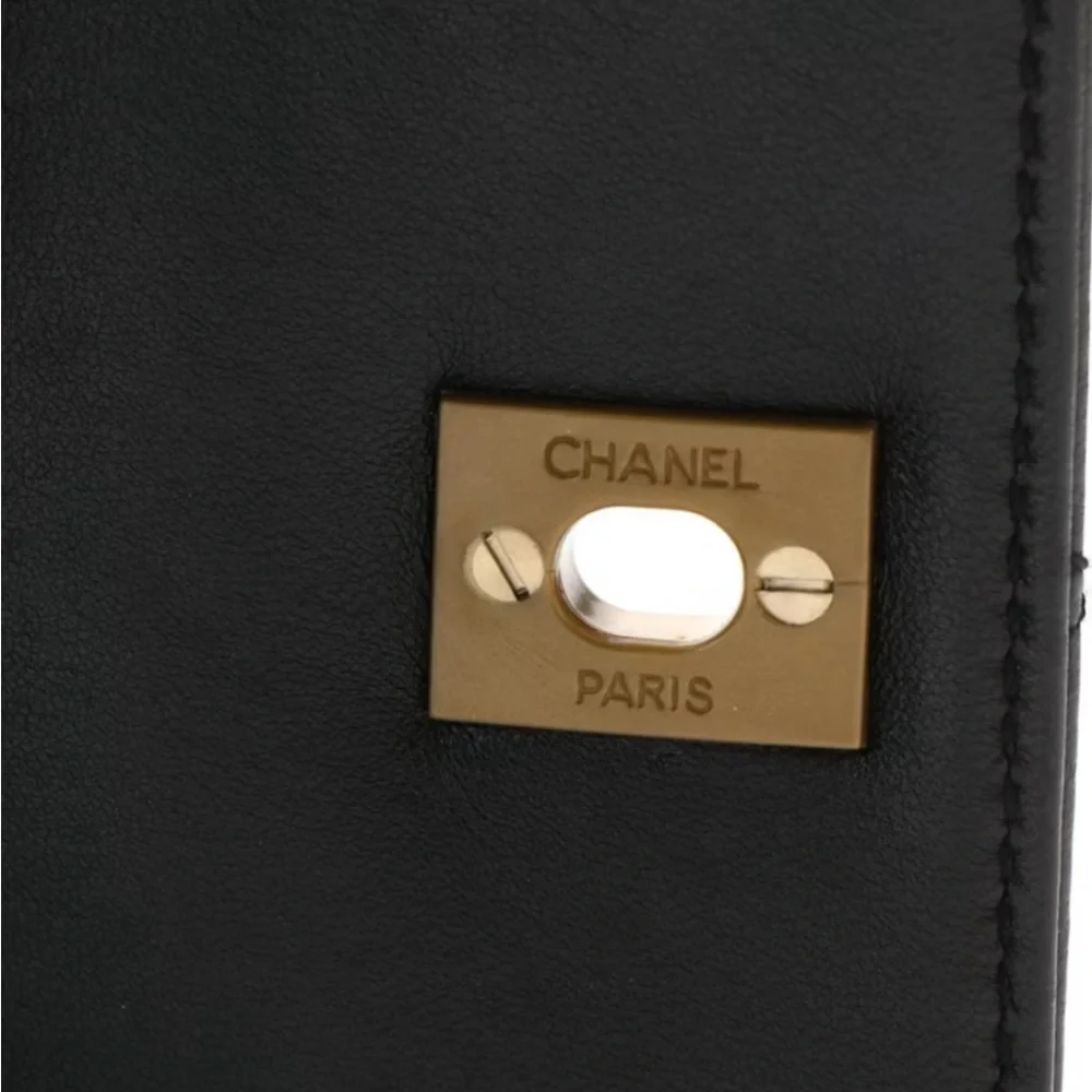 Chanel classic flap square vintage bag with cards and dust bag